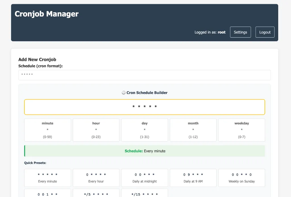 Cronjob Manager for Linux servers